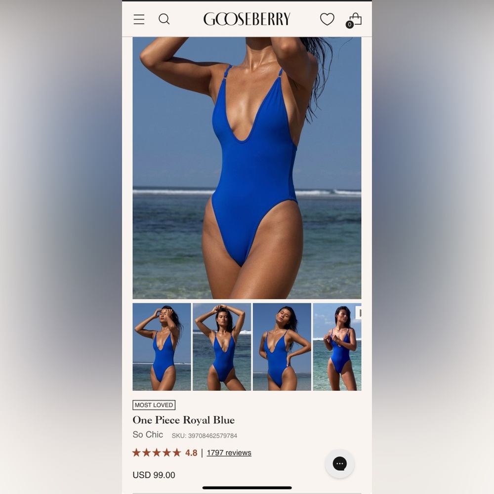 Gossberry Royal blue Women's One Piece Swimsuit